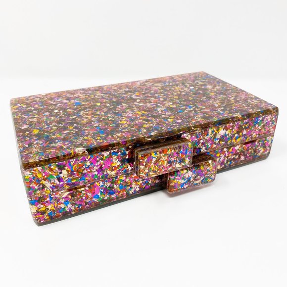 Acrylic Party Box in Multicolor Glitter - Picture 4 of 8
